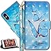 Produktbild HMTECH iPhone XS Max 6.5 Zoll Hülle,iPhone XS Max Schutzhülle,iPhone XS Max Hülle Leder Flip Bookstyle Wallet Tasche Brieftasche Etui Case,iPhone XS Max Hülle Elegant Retro Luxus 3D Blau Schmetterling Muster Flip Cover Wallet Brieftasche Hardcase Taschen Schalen Handy Tasche im Bookstyle mit Standfunktion Karten Slot und Magnetverschluß Flip Case Hülle Ledercase Hülle Schutzhülle Cover für iPhone XS Max 6.5 Zoll,Blue Butterflies on Lake YX
