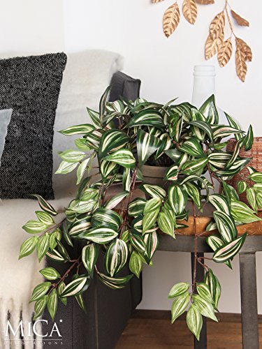 Mica decorations 976674 Tradescantia Haengend L45B25H25 gruen in Topf Stan D11.5 grau Kunstpflanze, Polyester, 45 x 25 x 52 cm - 2