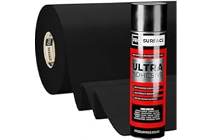 PRO SURFACE Black Van Lining Carpet 4 Way Stretch Camper Conversion Trim - 1 Metre x 2 Metre Includes Glue