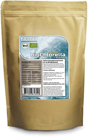 Nurafit Organic Chlorella Algae Tablets - BIO certified - natural detox pellets rich in vitamins, minerals and trace elements (500g)