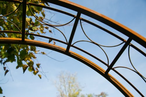 Rosenbogen Metall München, Breite: ca. 130 cm, Rost Rankbogen - 5