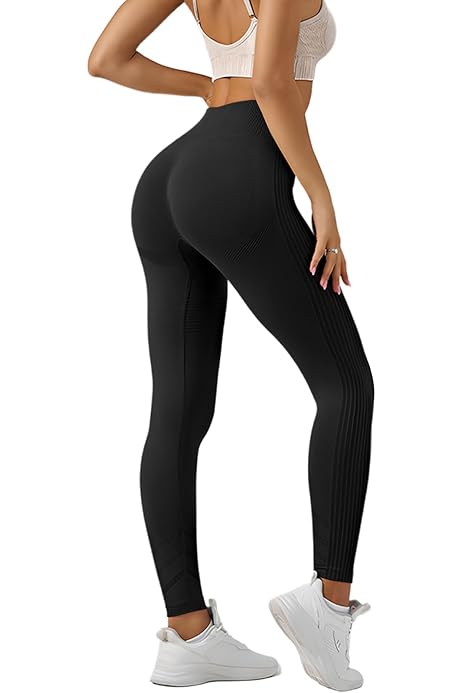 Sportlegging Zwart Dames Uitlopende Yoga Broek Hoge Taille Push - Main Image