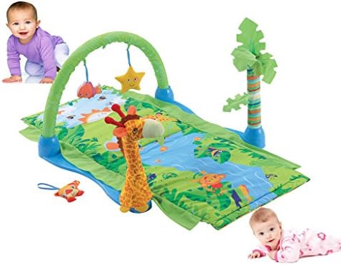 Baby Tropical Rain Forest Multi Play Activity Gym Soft Playmat Basket Toys