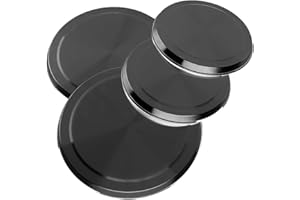Evokk 4pcs Black Hob Covers Reusable Stainless Steel Kitchen Oven Cooker Ring Protector Metal Covers