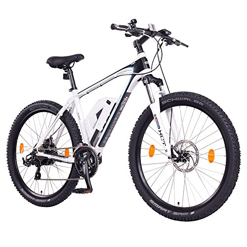 NCM Prague 26 Zoll Elektrofahrrad Mountainbike E-MTB E-Bike,Pedelec ALU 36V 250W Li-NCM Akku mit 13Ah,weiß,schwarz