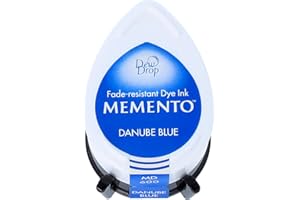 Tsukineko Memento Dew Drop Ink Pads for Stamping - Blue, Danube Blue - Small - Translucent - Waterproof, Archival - Embossing