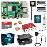 LABISTS Raspberry Pi 4 Model B 4GB RAM Starter Kit, RPi Barebone con MicroSD 32GB, Tipo C Alimentatore 5.1V 3A, Ventola…