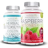 Raspberry Ketones and Colon Cleanse Weight Loss Detox Combo Pack by Nutravita | Made in the UK | New & Improved Formula