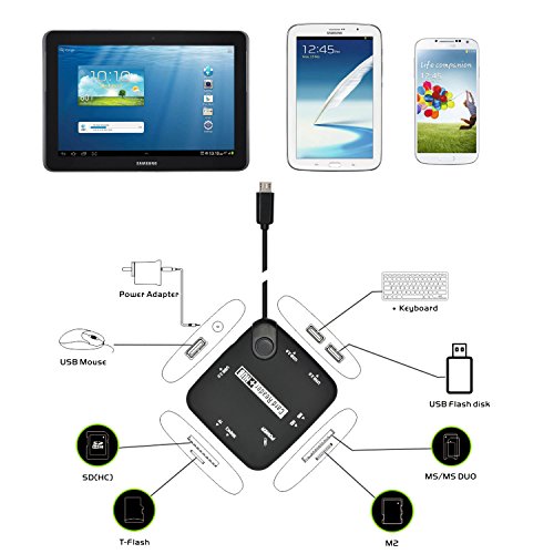 Incutex OTG Multi-Kartenleser 7 in 1 Kartenlesegerät micro USB 2.0 Multi-Adapter für Handys Smartphones Tablets - 5