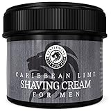 Lime Shaving Cream - Luxury Shave Cream From Gentlemans Face Care Club - Large 90 Day Supply 150ml Pot + 100% Money Back Guarantee (Caribbean Lime)