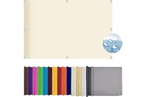 DANWU Sonnensegel Sonnenschutz 1x3M Rechteckig Wasserdicht Garten Terrasse Balkon-Sichtschutz UV-beständig Resistant Reißfestigkeit inkl Befestigungsseile, Warmweiß