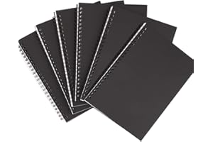 TSKDKIT Album da Disegno A5 Sketchbook, 6 Pacchi Rilegatura a Spirale Blocco da Disegno con 100 Pagine/ 50 Fogli, Quaderni da Disegno Nero per Bambini Adulti Blocco
