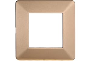 ZOREI Placca Compatibile Con Vimar Plana (2 Moduli/Posti, Oro)