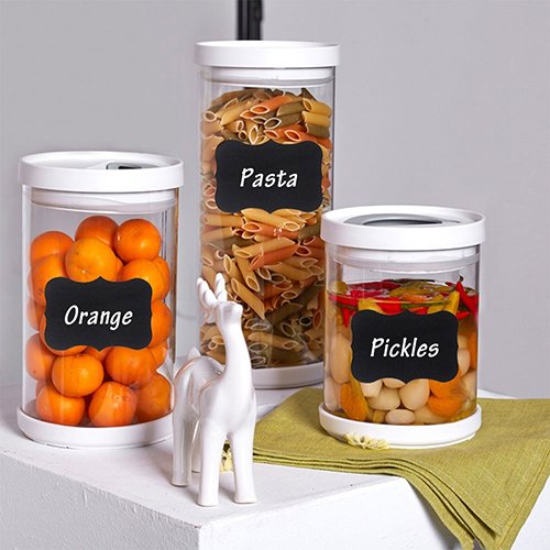 Gemini _ Mall® Kreidetafel Etiketten Kit ~ 40 x Aufkleber inkl. Liquid Chalk Marker Pen ~ trendigen Designs ~ perfekt für Marmeladengläser, Bier, Wein, Speicherung und mehr - 7