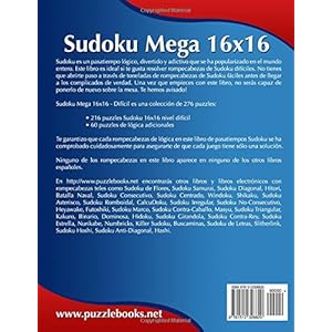 Sudoku Mega 16x16 - Difícil - Volumen 32 - 276 Puzzles: Volume 32