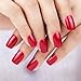 Bling Art False Nails French Manicure Red Fire me Up Full Cover Medium Tips UK