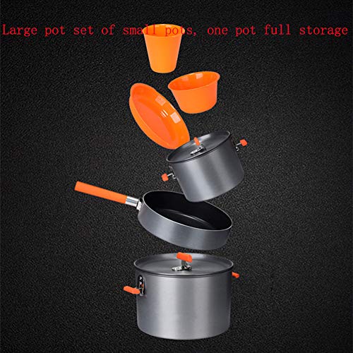 SHENGCHU Pote para Acampar para 5-6 Personas Al Aire Libre, Vajilla Antiadherente Vajilla De Cocina Salvaje, Fácil De Limpiar Olla Grande, Olla Pequeña Almacenamiento Más Pequeño Portátil
