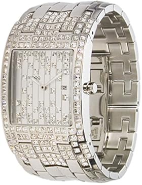 Moog Paris Jewel Rain Damen Uhr mit Silbernem Zifferblatt, Swarovski Elements & Silbernem Armband aus Edelstahl...