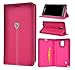 Produktbild Schutz Hülle Handy Tasche Flip Case Cover Klapp Schale Echt Leder Samsung Galaxy A3 (Pink)