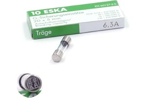 SPC-BOUTIQUE Fusible temporise (T) en verre 6.3A/250VAC 5x20mm (Boite de 10 Fusibles)