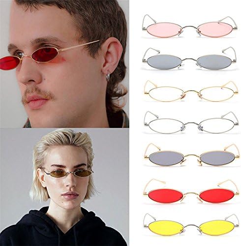 Clearance Sale!OverDose Ins Hot Mens Womens Retro Small Oval Sunglasses Metal Frame Shades Eyewear(#7)