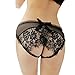 Produktbild VENMO Hose Frauen Hohe Taille Spitze Thongs Unterwäsche Hollow Unterhose Dessous Transparent Spitze String Unterwäsche Bikini Slips Tanga Thong Unterhose Hipster Schlüpfe Lingerie (Sexy Black)