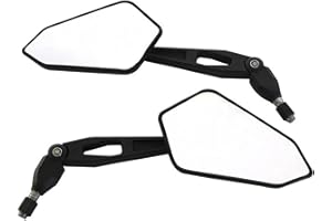 ALCHEMY PARTS Motorbike Universal Mirrors 10mm Bolt Foldable for Filtering | Adaptable for Wide Side Rear View | Multi Adjustable 2 Pcs (A-10mm) Comes with 2 x Clockwise and 1 x Anticlockwise Thread Adaptor