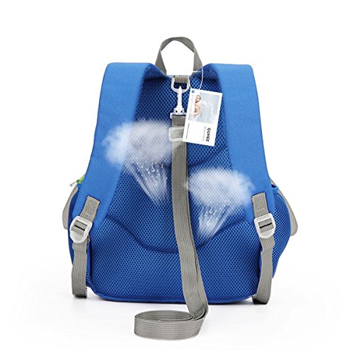 Sac à Dos Enfant GUHEE Cartable Scolaire Maternelle Sac à Dos Mignon de Cartoon Anti Lost Laisse Harnais De SéCurité Sangle Garcon Fille (Bleu Requin)