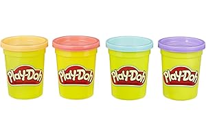Play-Doh Ciastolina 4-Pak - Słodkie Kolory - różowy, jasnoniebieski, jasnopomarańczowy, fioletowy | Zabawka dla dzieci, dla dziewczynek i chłopców | Pomysł na kreatywny prezent dla 2-latka | 4 x 112 g