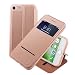 Produktbild Nouske iPhone 7 4.7 Zoll hülle Etui Smart Touch S View Window Leder Wallet Klapphülle Flip Book Case TPU Cover Bumper Ultra Slim Rundumschutz, Rose Gold