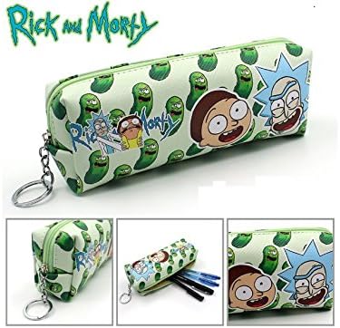 Rick and Morty themed White and Green pencil case cartoon animated