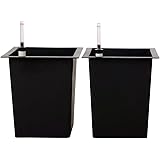Vivanno Blumenkübeleinsatz aus Kunststoff mit Bewässerungsset - 29x29x32 cm - schwarz - 2er Set