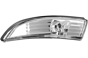 Qiilu Lentille d'indicateur de miroir d'aile de porte de voiture, lentille d'indicateur de miroir d'aile de porte transparente pour Ford Fiesta MK7/MK7.5 2009-2017(Côté gauche)
