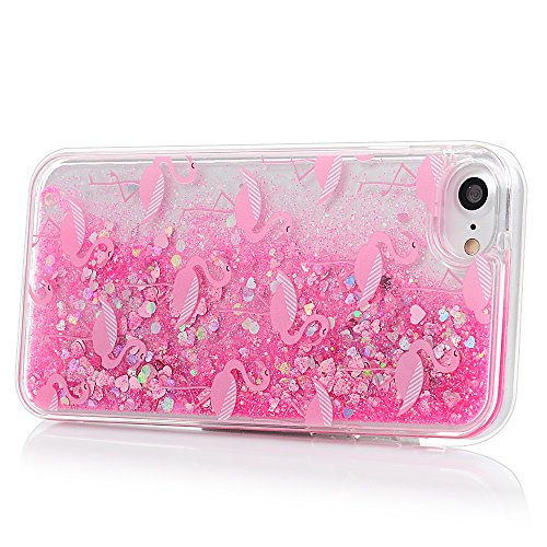 iphone 7 iphone 8 H  lle Badalink UltraSlim Schutzh  lle TPU PC Handyh  lle Case Cover Treibsand Fl  ssige Glitzer Glitter Herz Flamingo Handytasche A