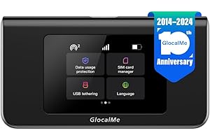 GlocalMe Mini Turbo U30 Enrutador WiFi móvil 4G, no se Necesita Tarjeta SIM, con batería de 3000 mAh, Conecta hasta 10 Dispositivos, MiFi Desbloqueado para el hogar o Viajes globales (Negro)