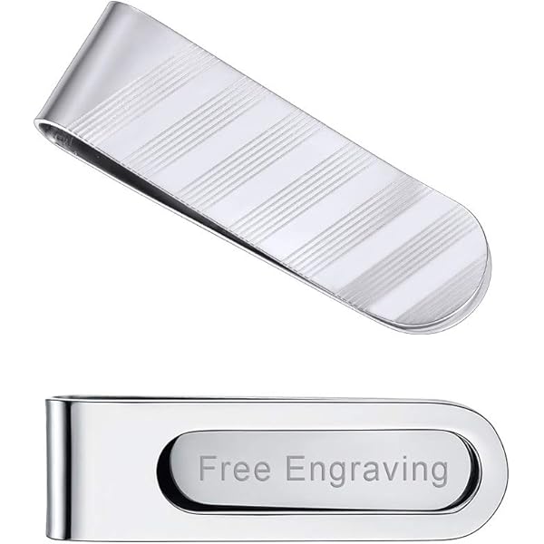 Fermasoldi Portacarte FaithHeart - Acciaio Inox, Portatile, Regalo Personalizzabile, Argento/oro/nero - Foto 2