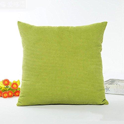 Nunubee Corduroy Baumwolle Kissenbezüge Platz Kissenbezug Dekorative Kissenhülle Dekokissen Kord Sofakissen, 45*45cm/17.72*17.72inch, Grün - 2
