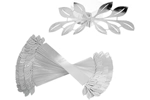 Servettringar med löv, 50 stycken, reflekterande servettklämmor, spegelfärgade lövservettfästen för bröllop, fester, middagar, bordsdekoration, jul