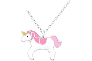 Laimons Kids Colgante con collar para niña Unicornio colorido Plata de ley 925