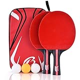 paleta de ping pong profesional lapicero CALIDAD SÓLIDA: Estas 2 paletas de tenis de mesa están hechas de material duradero de madera de álamo y son resistentes, sólidas y resistentes al desgaste.