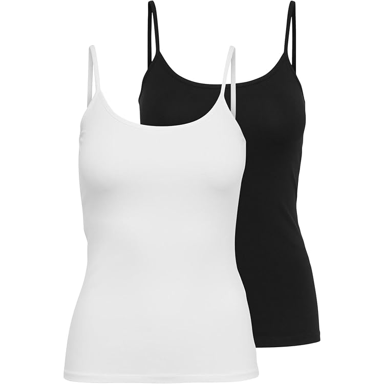 ONLY Onlnelly Life Top Donna In Cotone – Canotta Con Bottoni E Scollo A V – Taglio Normale