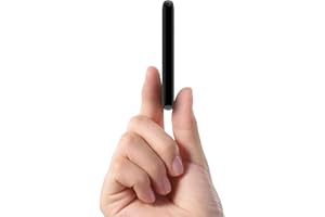 EUARY Power Bank 5000 mAh, piccola e leggera, mini batteria esterna portatile, con cavo, batteria esterna leggera (nero)