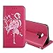 Produktbild Hülle Galaxy A8 Plus 2018 Flamingo Glitzer, Misteem Elegant Luxus Flamingos Muster Motiv Cartoon Anime Schutzhülle Magnetisch Brieftasche Stoßfest Staubschutz Flip Klapphülle Buch Style Weich Leder Tasche Case Standfunktion / Kartehalter / Wallet Handyhülle für Samsung Galaxy A8 Plus 2018 - Rote Rose
