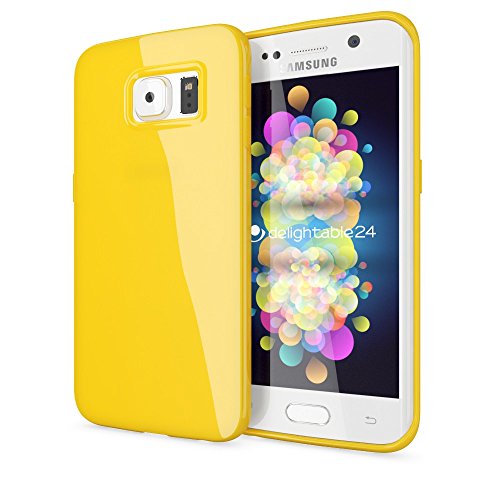 Samsung Galaxy S6 Edge Case Phone Cover by NICA, Ultra-Thin TPU Silicone Back Protector Rubber Soft Skin, Protective Shockproof Jelly Slim Gel Bumper Back-Case for Samsung-S6 Edge - Yellow