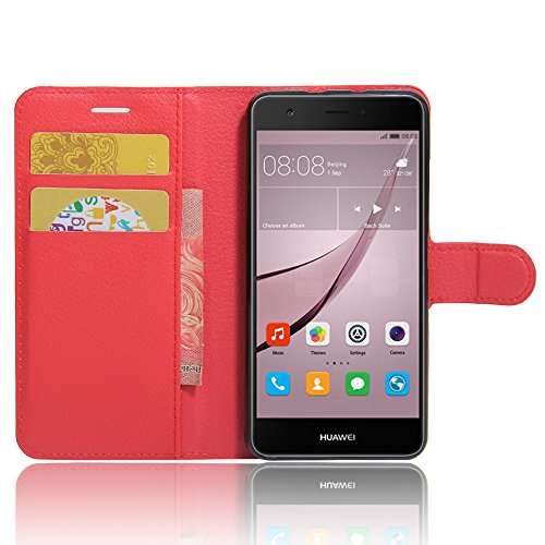 Huawei Nova Hülle,IVSO Hohe Qualität Case Folio Tasche Cover-mit Standfunction, ist für Huawei Nova Smartphone (5,0 Zoll) (Für Huawei Nova, Rot) - 3