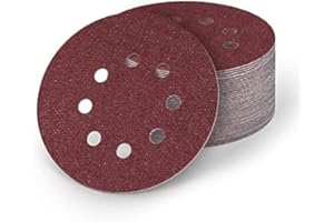 AICOIMY 180mm Sanding Discs 80/120 Grit, 30Pcs Hook and Loop Sander Disc, 7Inch Sandpaper Sheet for Drywall Sander Long Neck Sander (8 Holes)