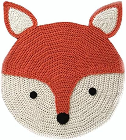 FJY Game Play Blanket Crawling Mat Baby Play Handwork Weave Fox Decoration For Living Room Bedroom Child Room , A , 70cm*90cm