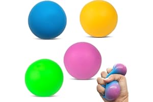 Yeefunjoy Lot de 4 balles Anti-Stress colorées Fidget Balls Jouets Anti-Stress pour Adultes et Enfants Anxiété Thérapie des Mains Sensory Fidget Jouets relaxants pour Aider l'anxiété, Le TDAH