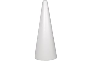 Rayher 3003800 CàŽne en Polystyrène Diamètre 20 cm, Hauteur 50 cm Blanc