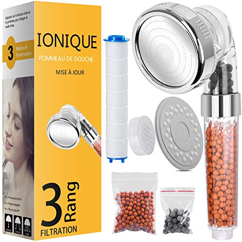 Magichome Shower Head, Anti-Limescale High Pressure Water Saving 3-Level Filter Ionic Filter System with Replaceable PP Cotton Filter